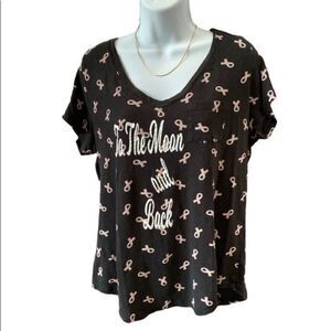 Torrid Breast Cancer Awareness Ribbons To the Moon & Back Shirt Woman’s size 0